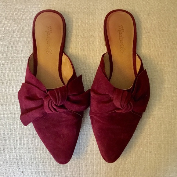 Madewell Shoes - Madewell Remi Bow Mule - Pinot Noir - 8.5